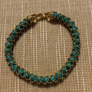 LAST DAY ON SITE!!  14K Turquoise beaded bracelet. Made in Italy stamped 585